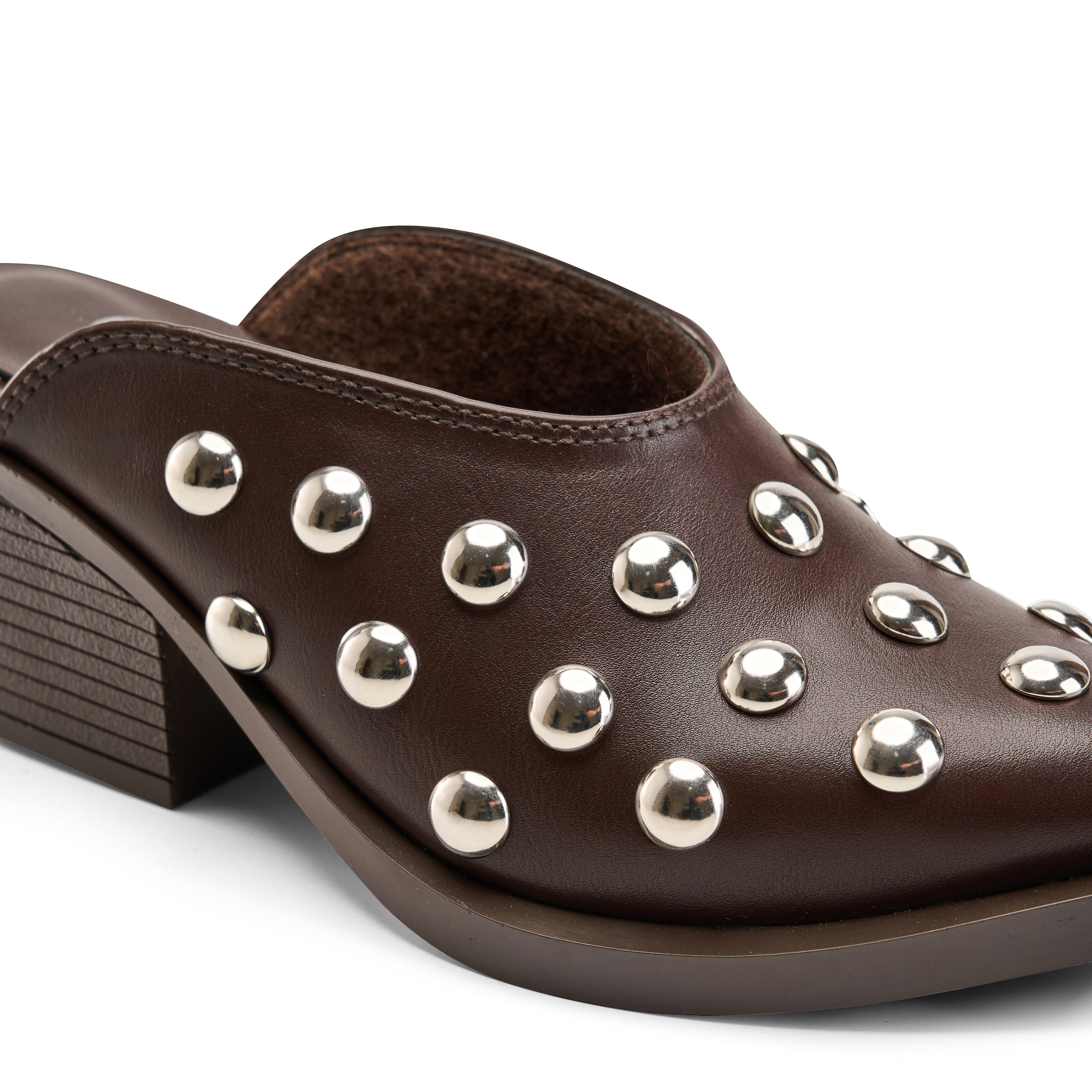Riviera Stud Mules - Brown
