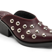Riviera Stud Mules - Maroon