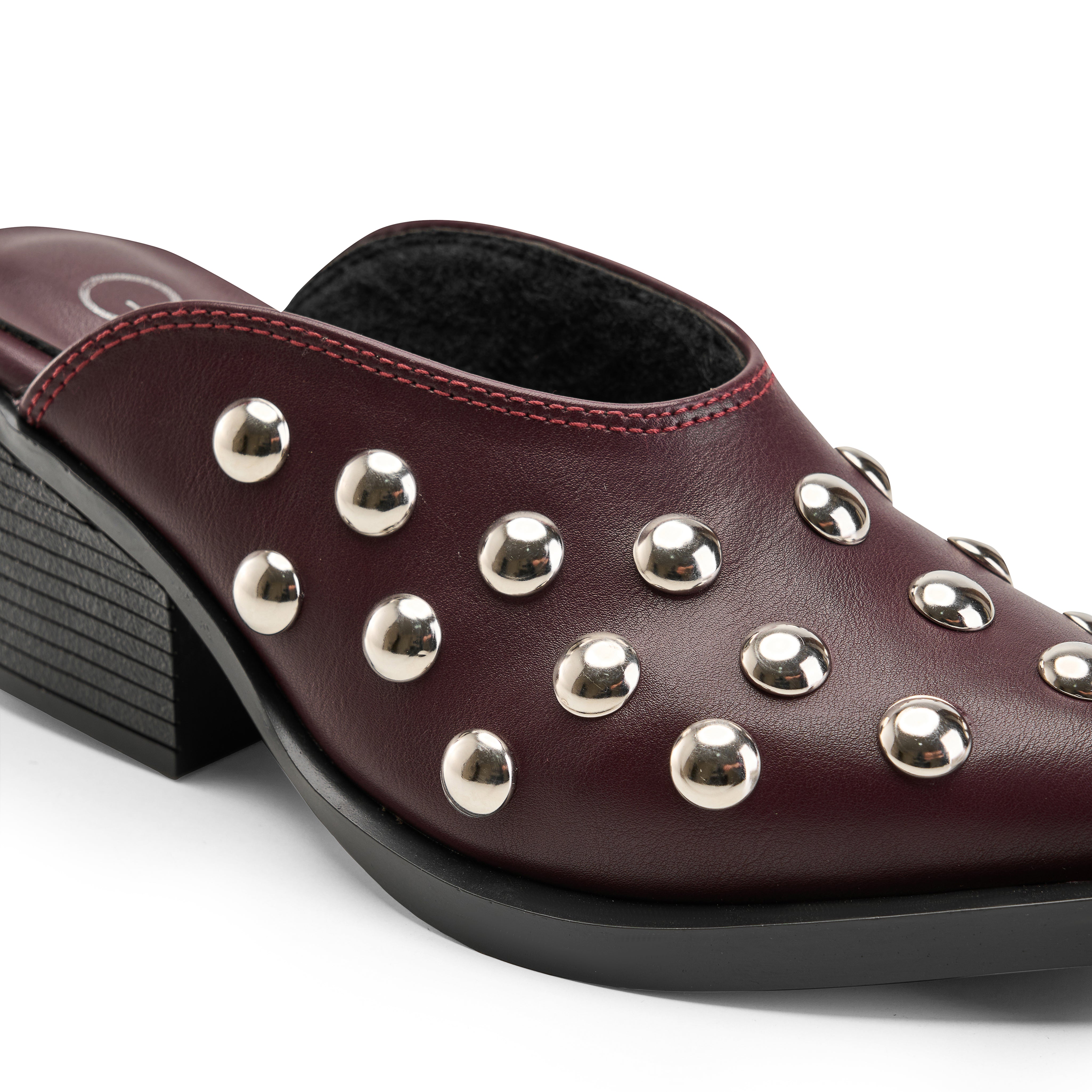 Riviera Stud Mules - Maroon
