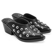 Riviera Stud Mules - Black