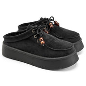 Beaded Moc-Toe Clogs - Black
