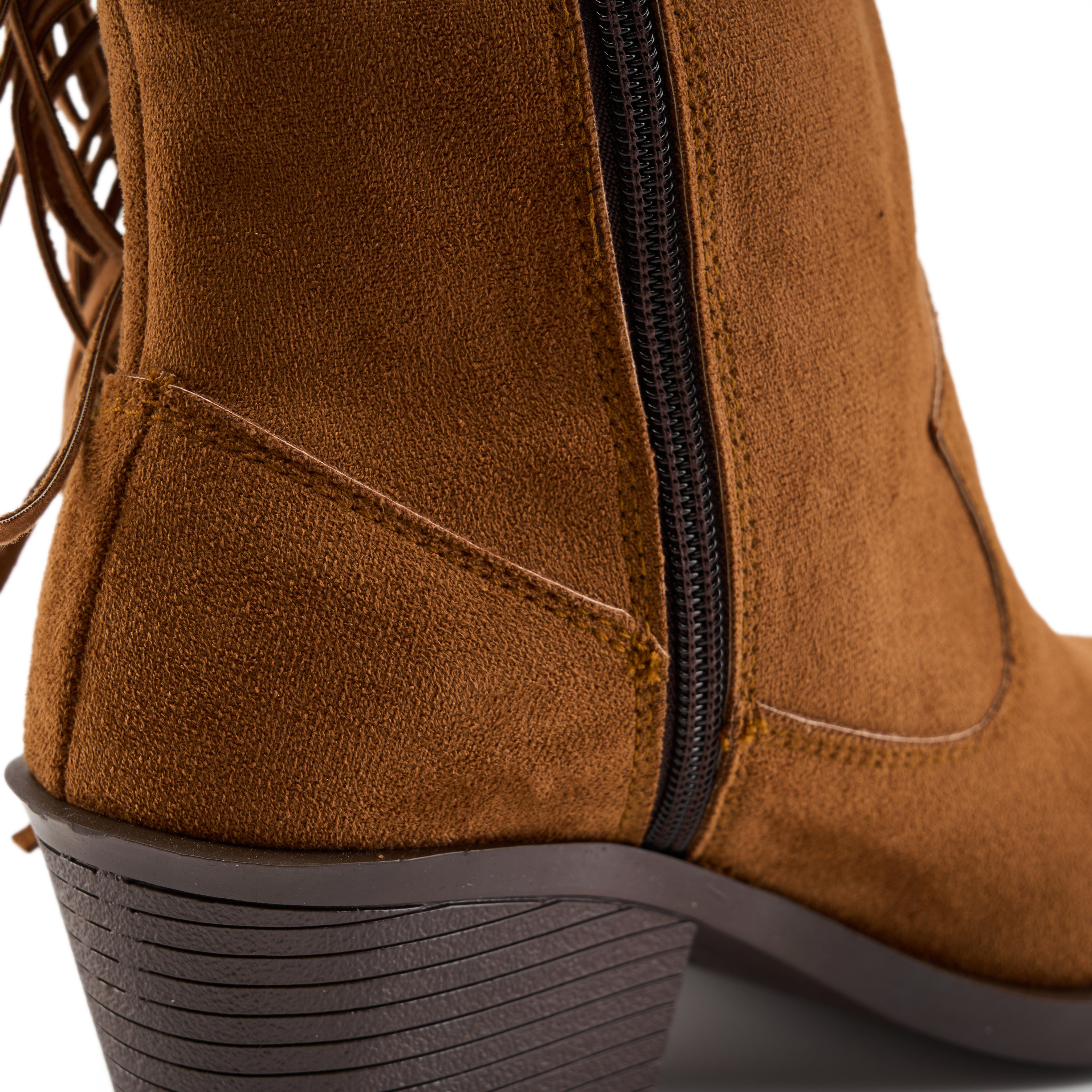 Suede-Finish Fringed Cowboy Boots - Havan