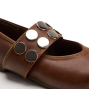 Round Toe Studded Flats - Havan