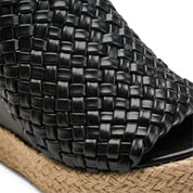 Crisscross Espadrille Wedges - Black