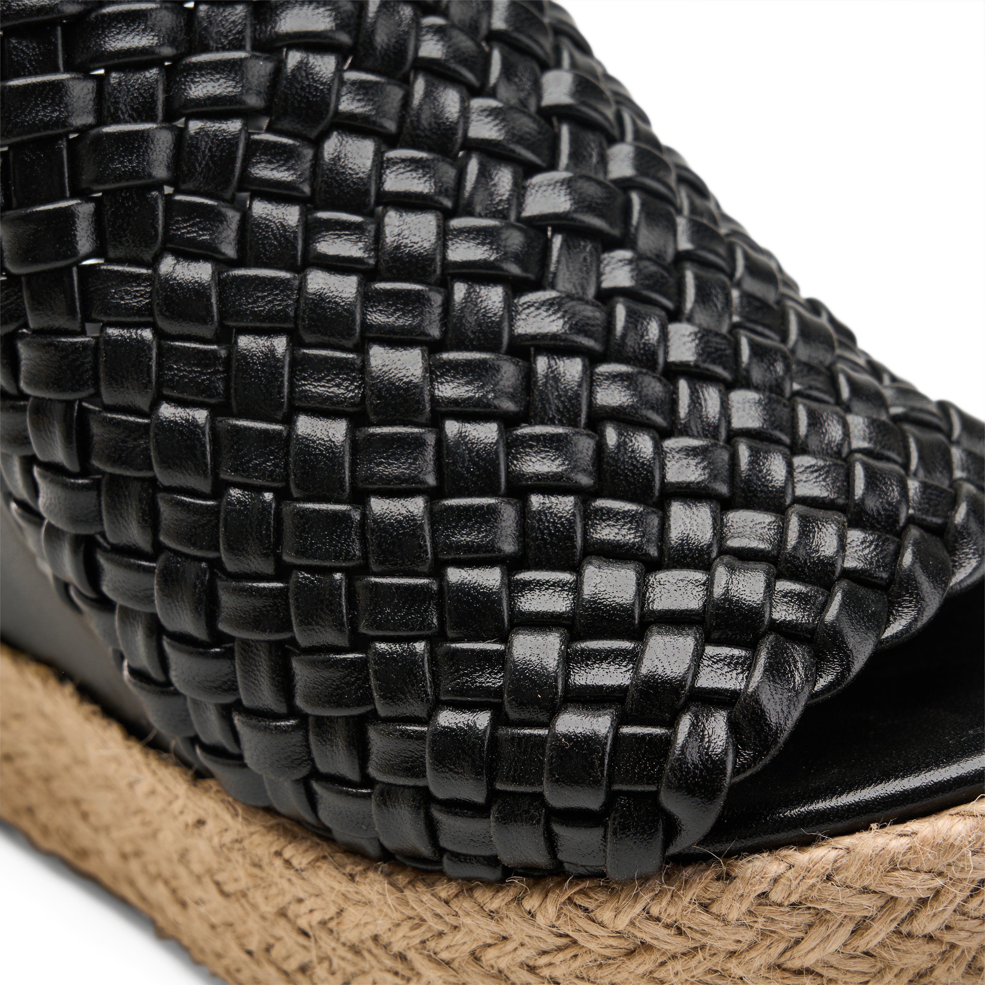Crisscross Espadrille Wedges - Black