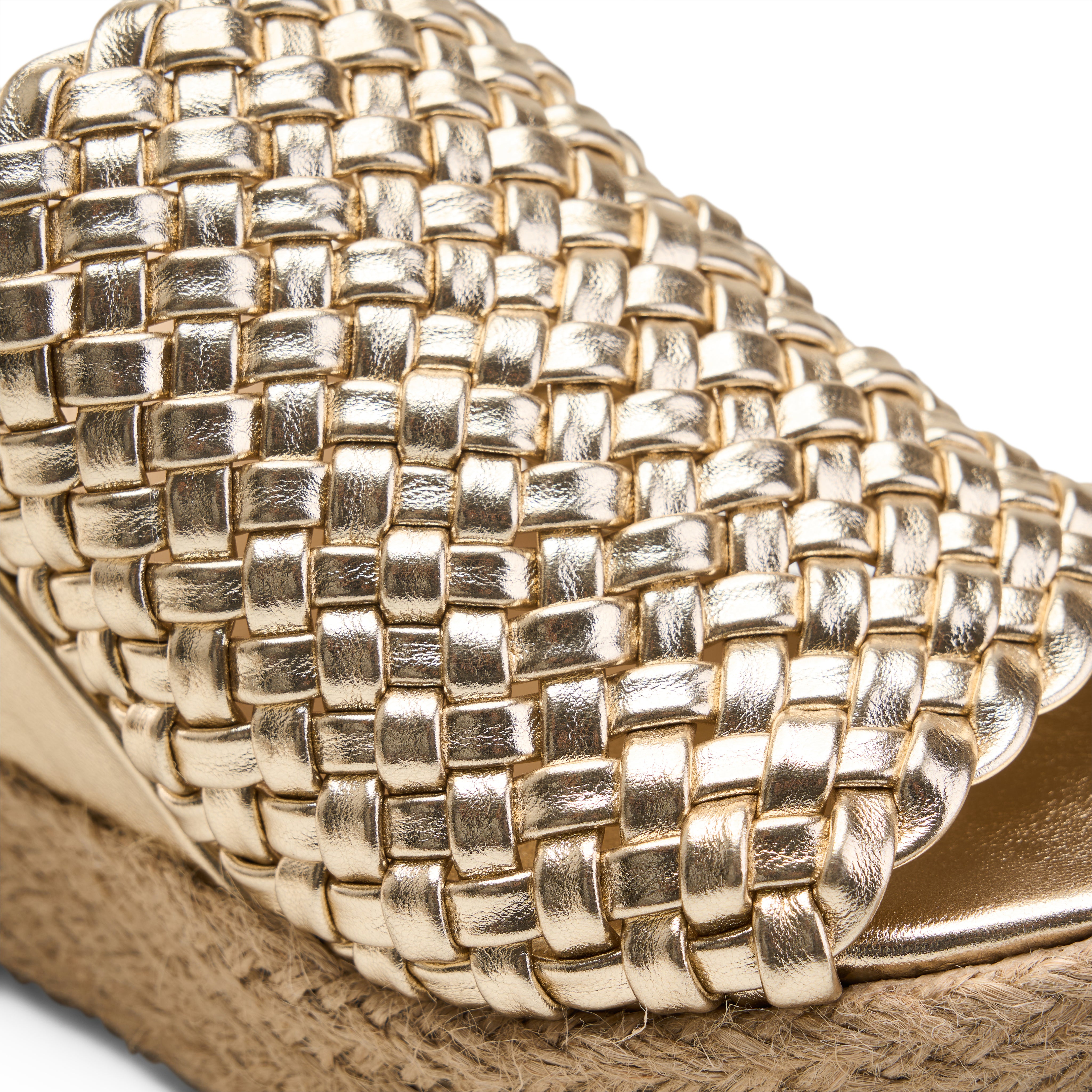 Crisscross Espadrille Wedges - Gold