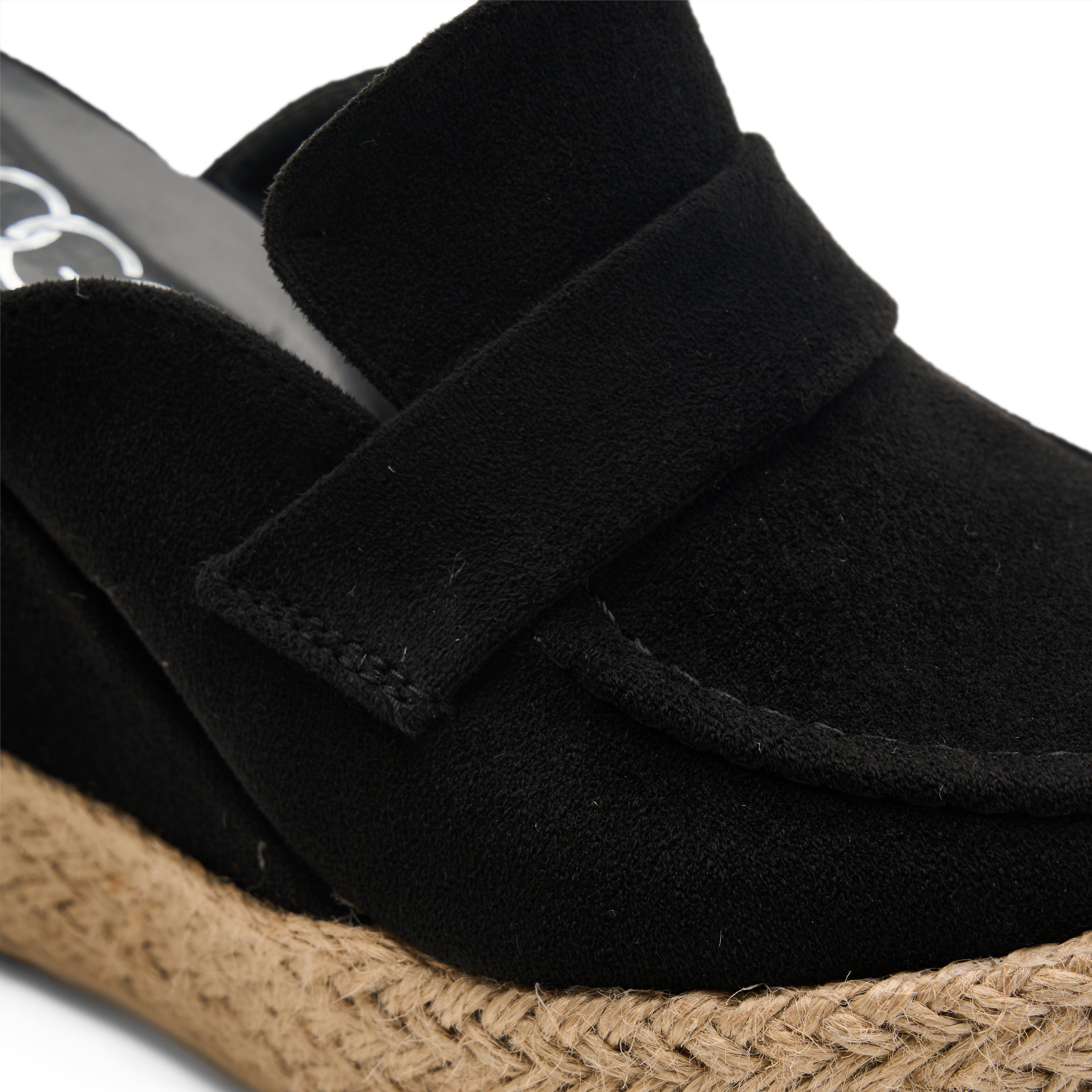 Suede Espadrille Mules - Black