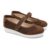 Breathable Strap Flats - Brown