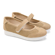 Breathable Strap Flats - Beige