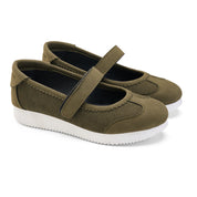 Breathable Strap Flats - Dark green