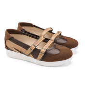 Multi-Strap Buckle Flats - Brown