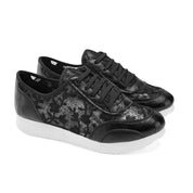 Chic Lace-Up Sneakers - Black