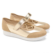 Metallic Mary Jane Flats - Gold