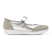 Metallic Mary Jane Flats - Silver