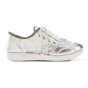 Chic Lace-Up Sneakers - Silver