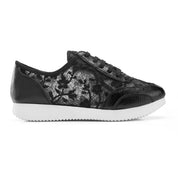 Chic Lace-Up Sneakers - Black