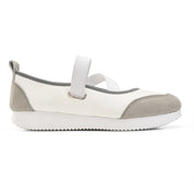 Criss-Cross Elastic Flats - White