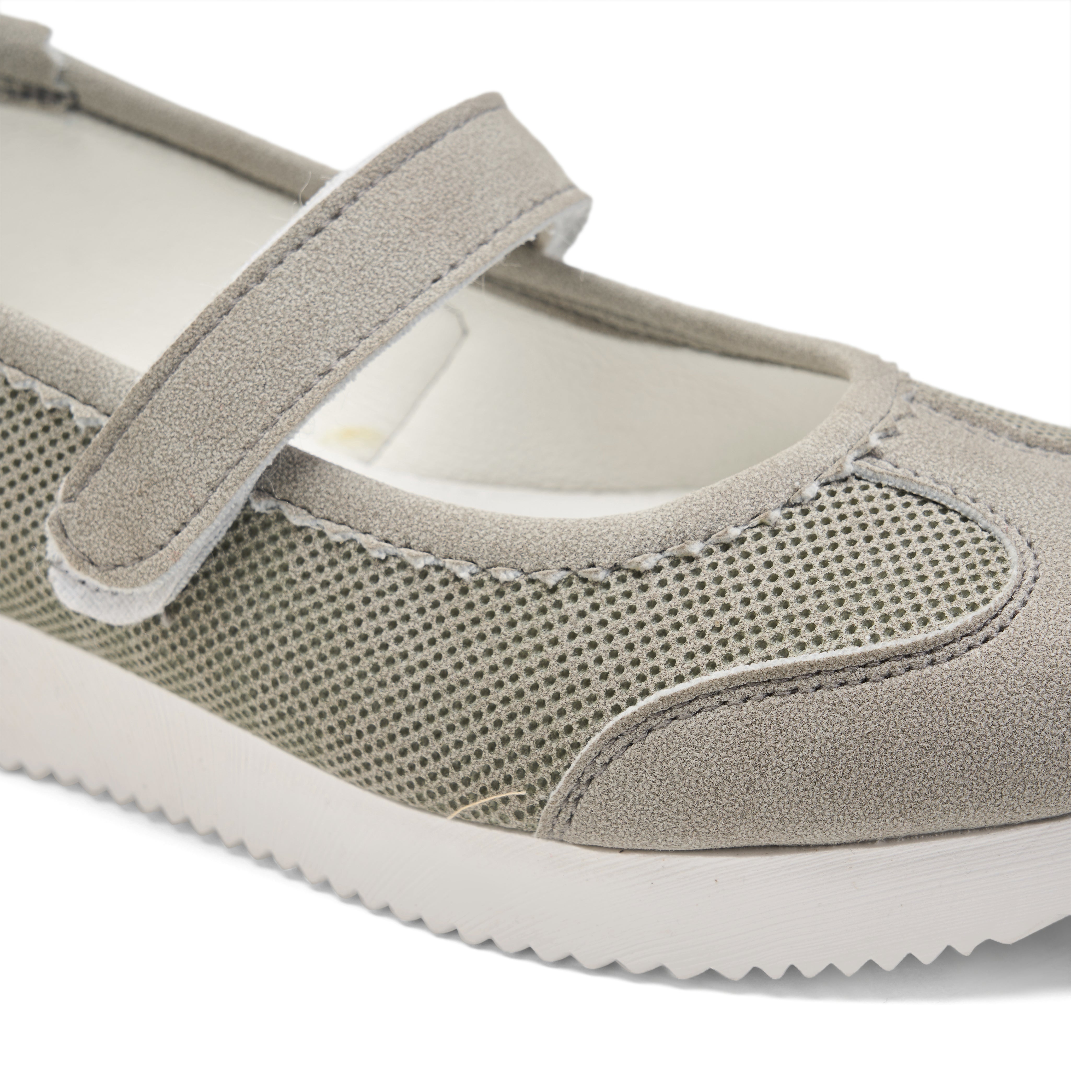Breathable Strap Flats - Gray