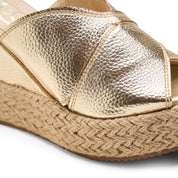 Metallic Espadrille Wedges - Gold