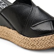 Metallic Espadrille Wedges - black