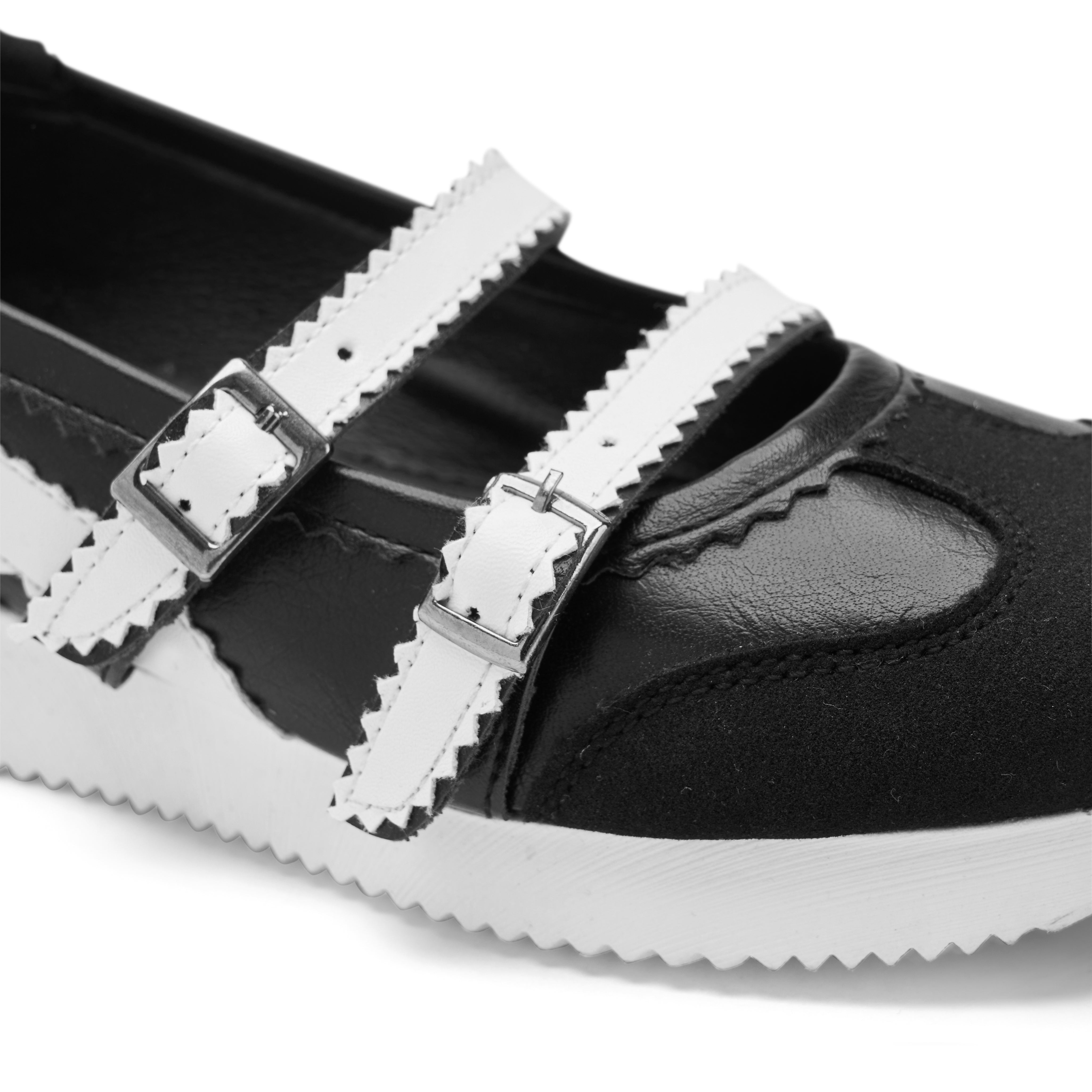 Multi-Strap Buckle Flats - Black