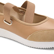 Criss-Cross Elastic Flats - Cafe