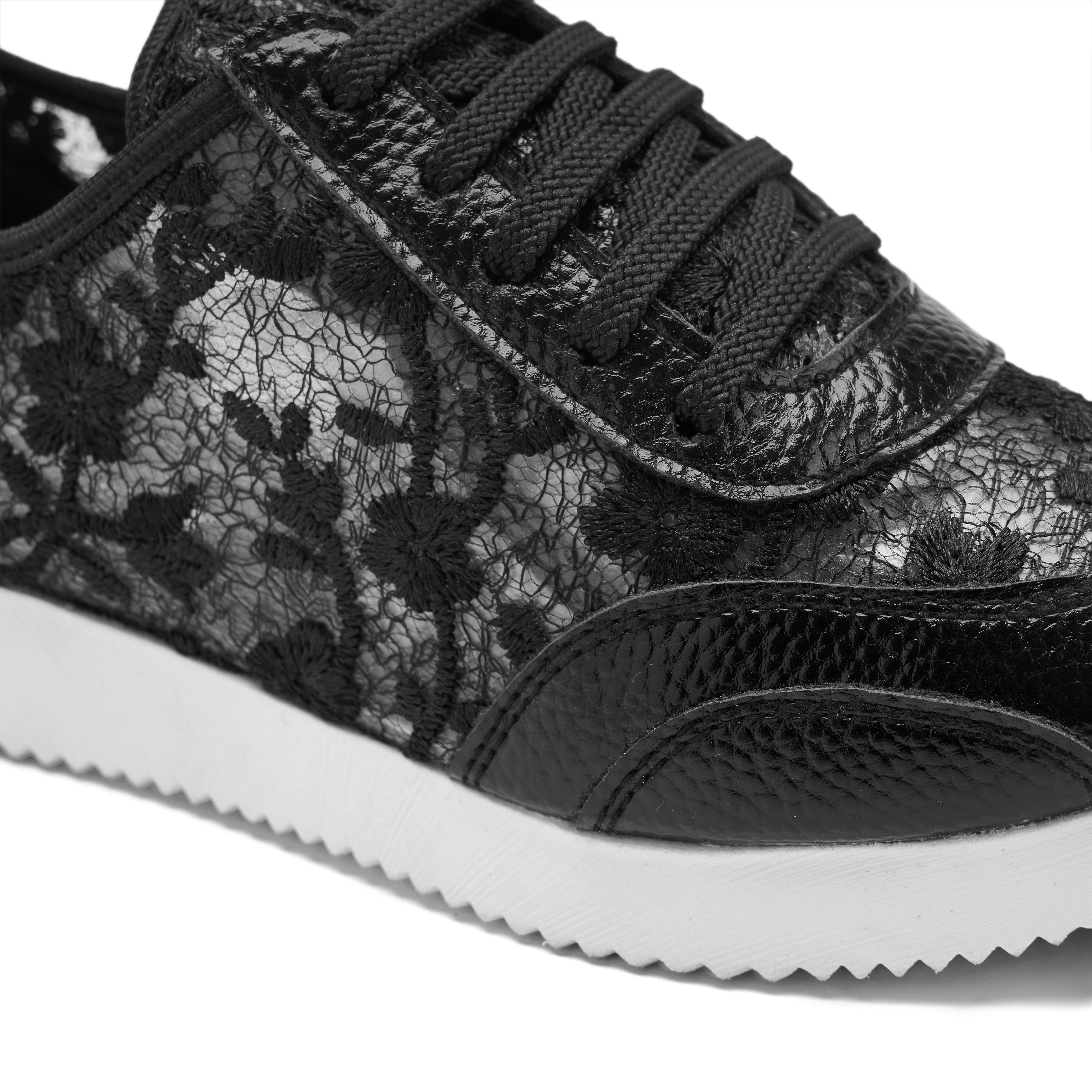 Chic Lace-Up Sneakers - Black