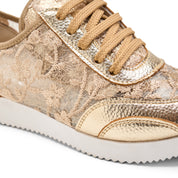 Chic Lace-Up Sneakers - Gold