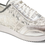 Chic Lace-Up Sneakers - Silver