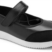 Metallic Mary Jane Flats - Black