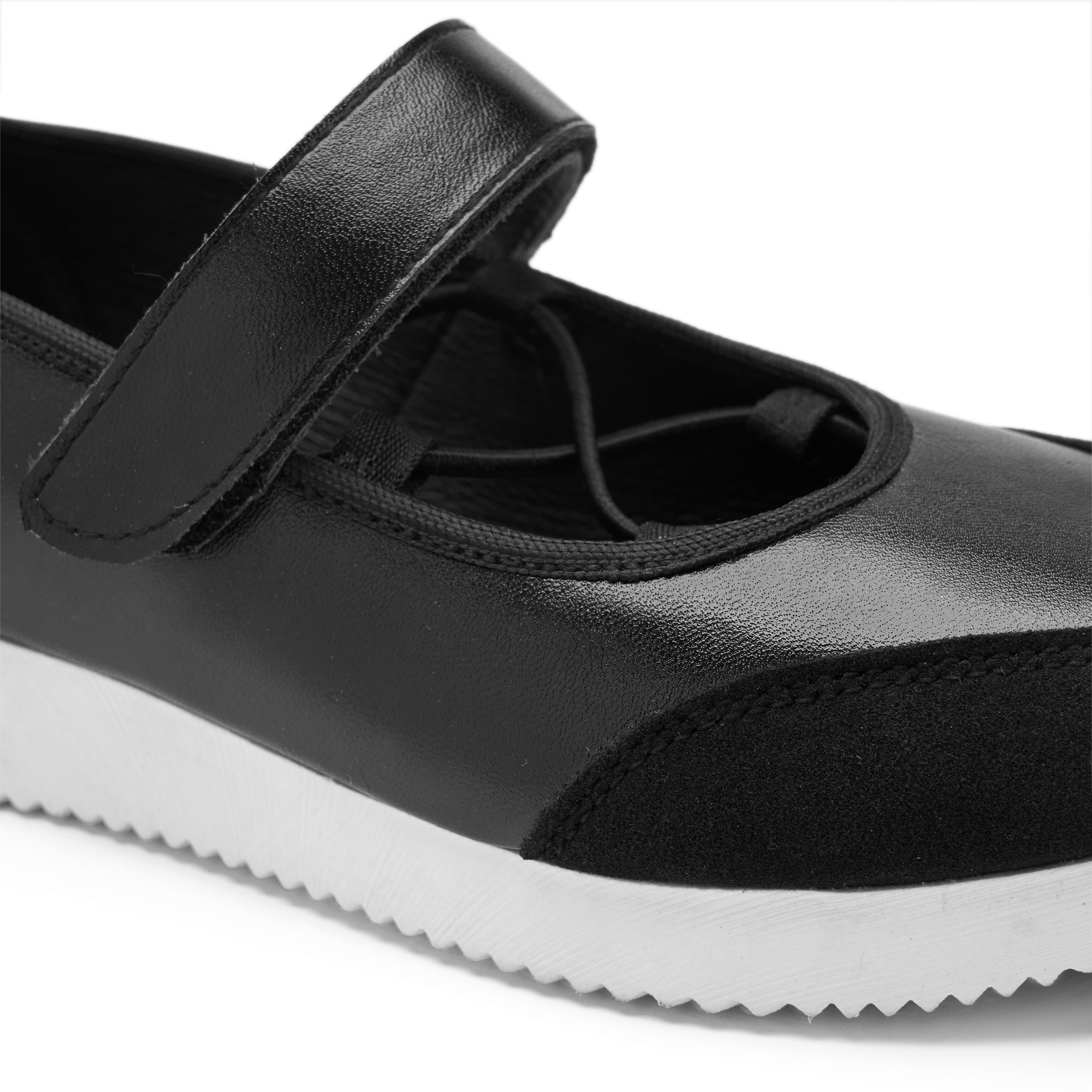 Metallic Mary Jane Flats - Black