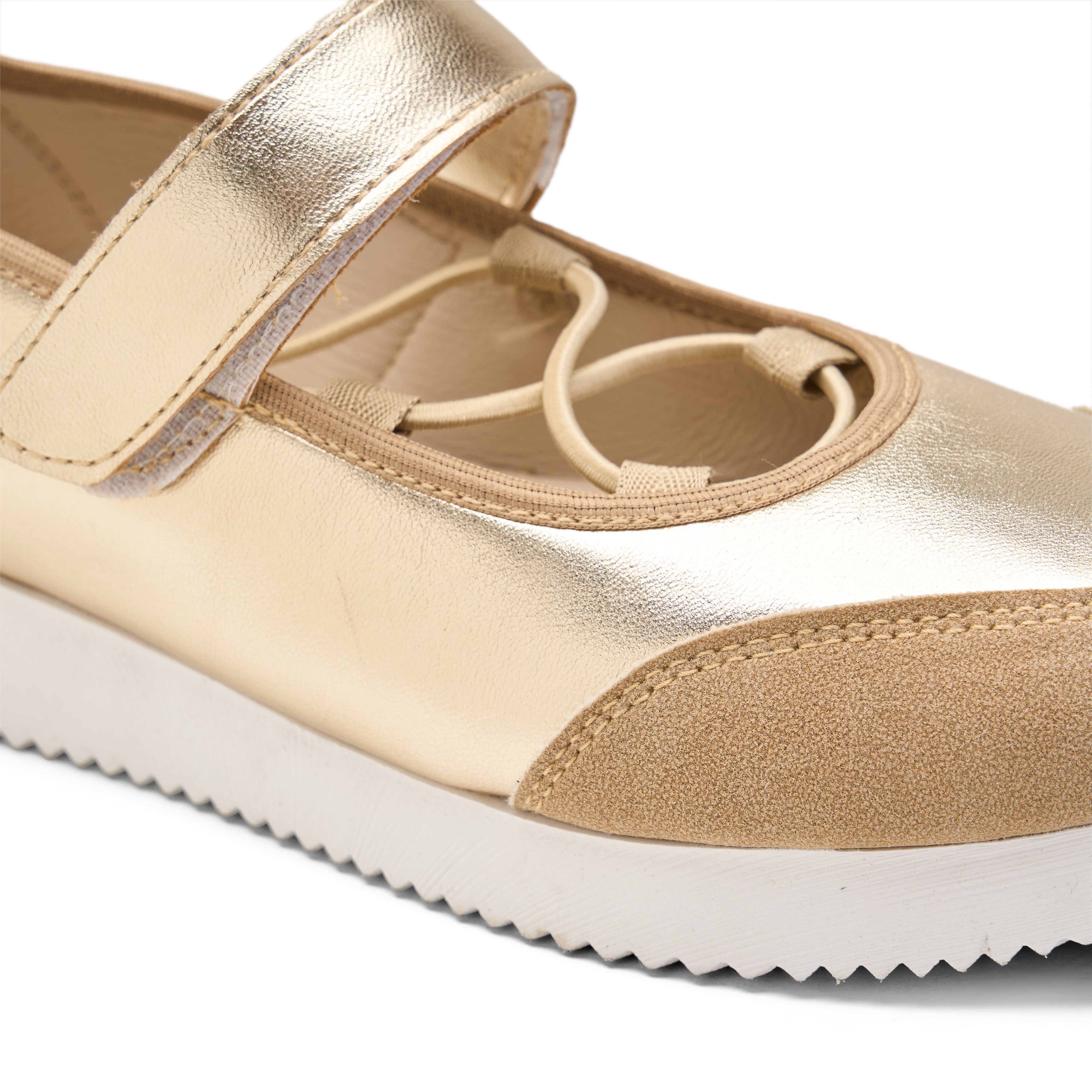 Metallic Mary Jane Flats - Gold