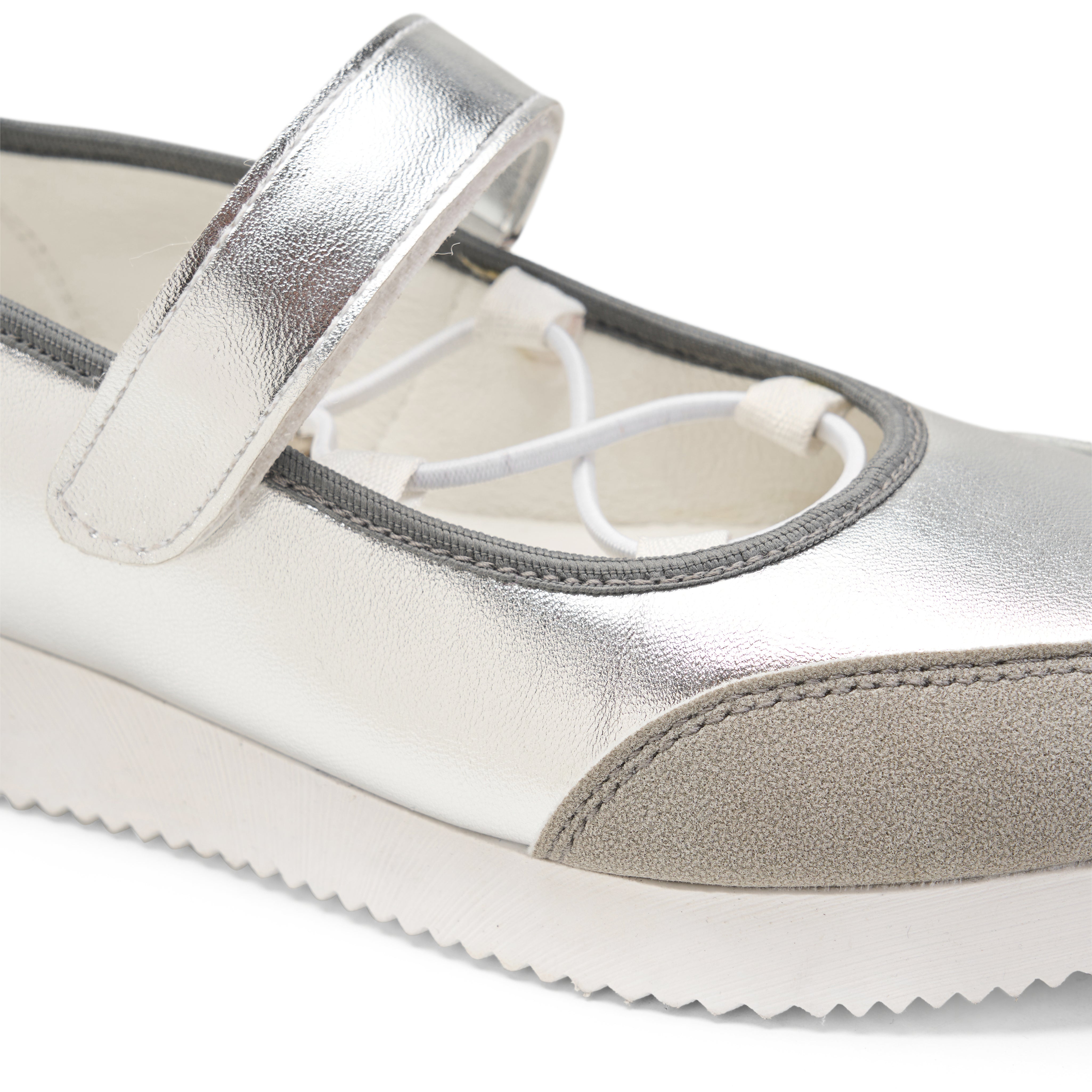Metallic Mary Jane Flats - Silver