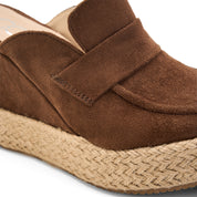 Suede Espadrille Mules - Brown
