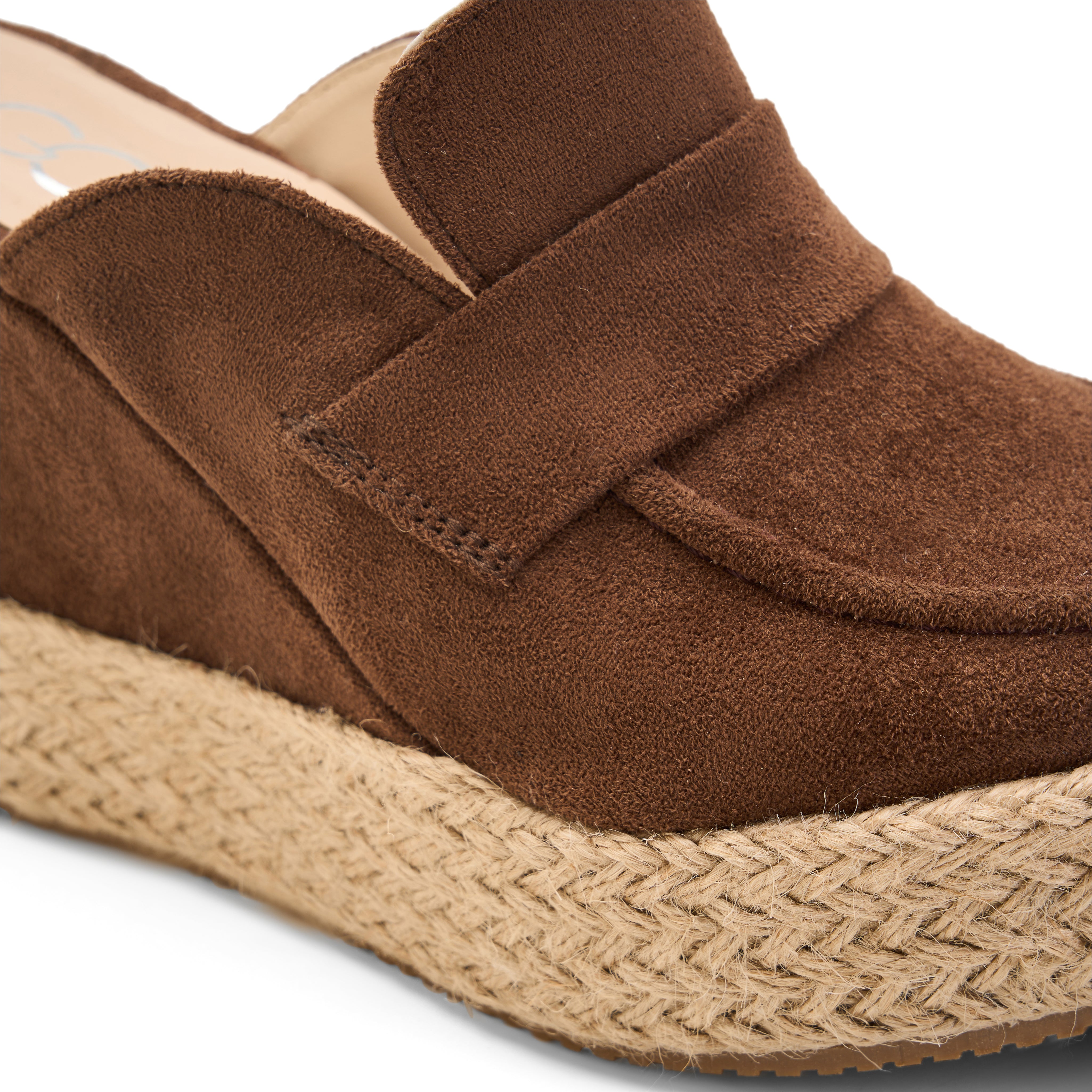 Suede Espadrille Mules - Brown