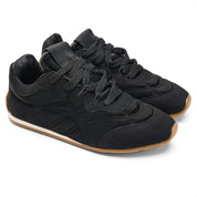 Contoured Suede Sneakers - Black