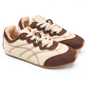 Contoured Suede Sneakers - Brown