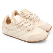 Contoured Suede Sneakers - Beige
