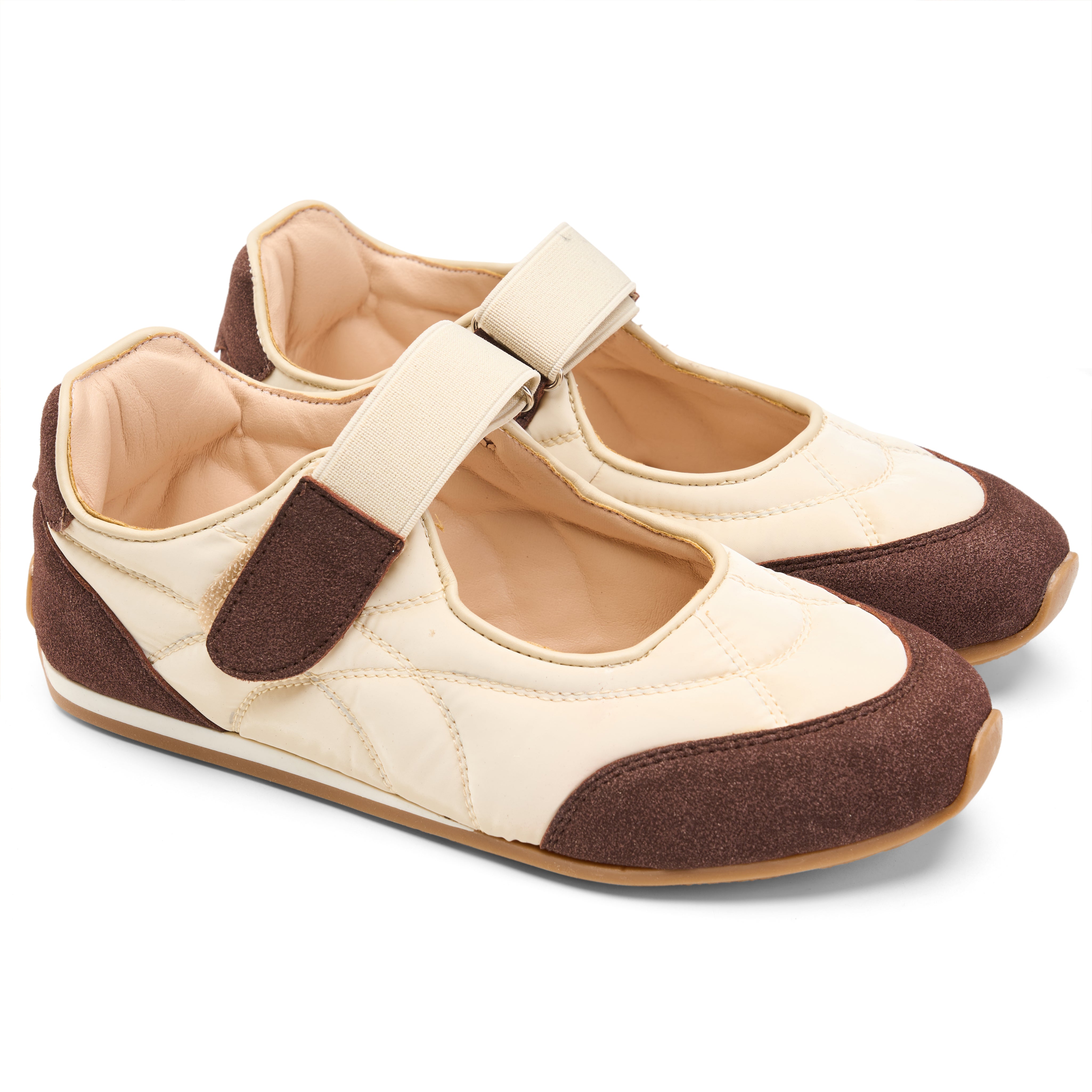 Sporty Mary Jane Sneakers - Brown