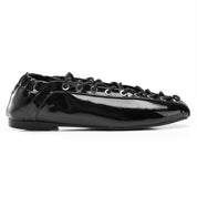 Ghillie Laced Flat Pumps - Black