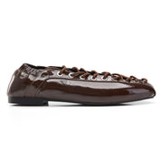 Ghillie Laced Flat Pumps - Brown