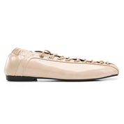 Ghillie Laced Flat Pumps - Beige