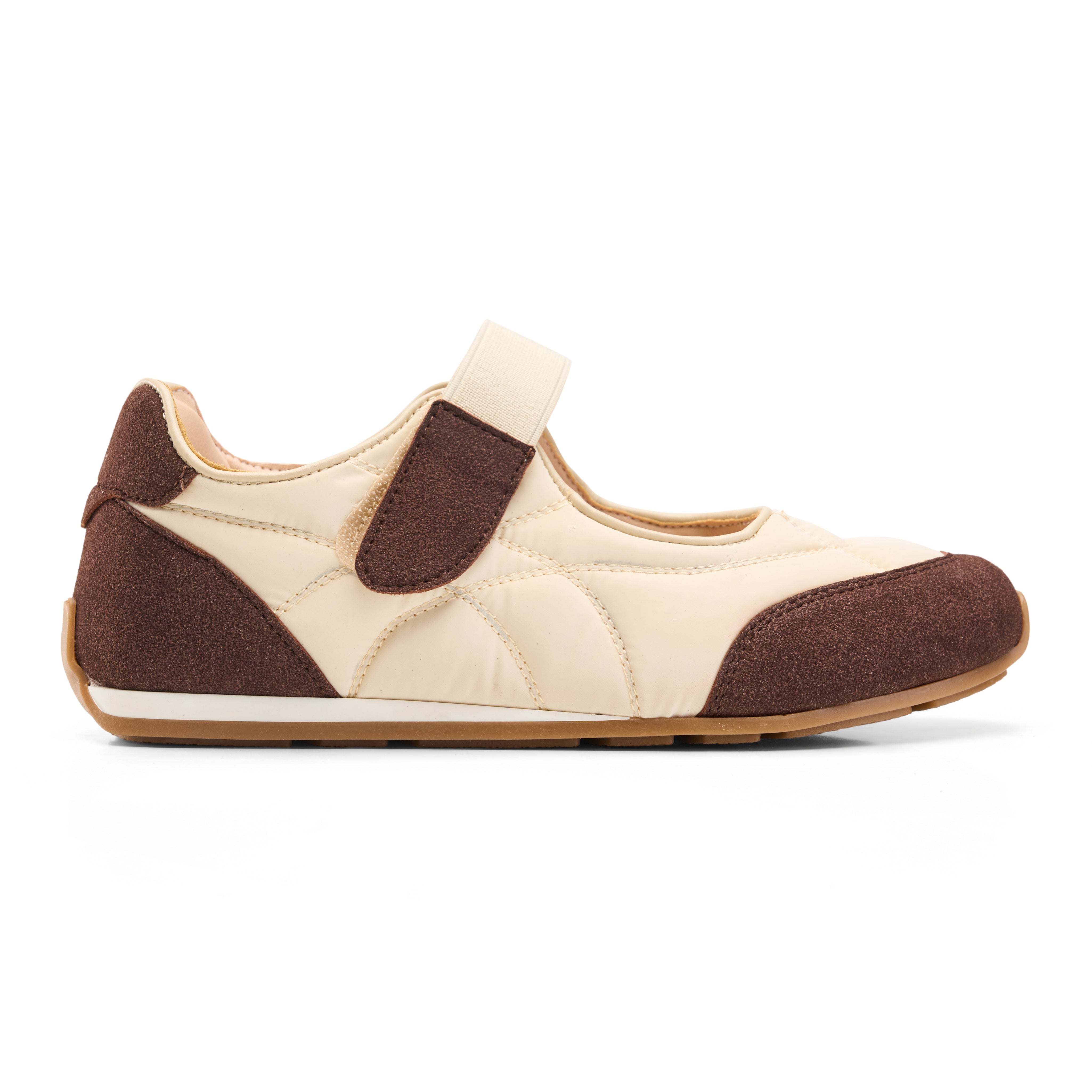 Sporty Mary Jane Sneakers - Brown