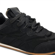 Contoured Suede Sneakers - Black
