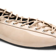 Ghillie Laced Flat Pumps - Beige