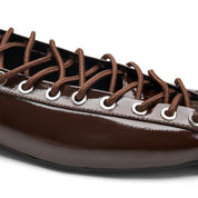 Ghillie Laced Flat Pumps - Brown