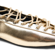Ghillie Laced Flat Pumps - Gold