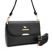 Chic Envelope Shoulder Bag with Extra Strap - Black