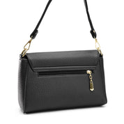 Chic Envelope Shoulder Bag with Extra Strap - Black