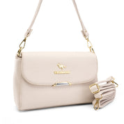 Chic Envelope Shoulder Bag with Extra Strap - Beige